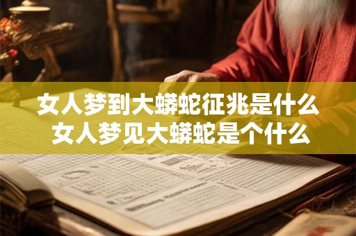 女人梦到大蟒蛇征兆是什么 女人梦见大蟒蛇是个什么兆