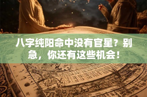八字纯阳命中没有官星？别急，你还有这些机会！