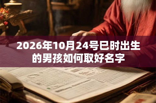 2026年10月24号巳时出生的男孩如何取好名字