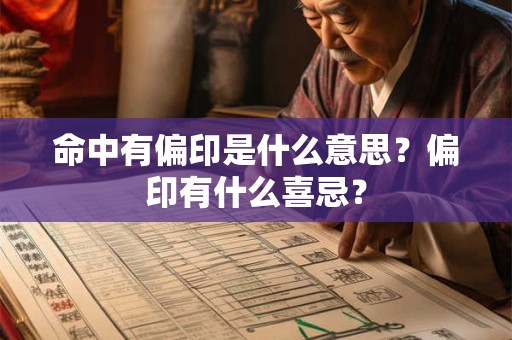 命中有偏印是什么意思？偏印有什么喜忌？