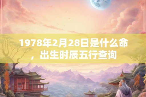 1978年2月28日是什么命,出生时辰五行查询 1978年2月28日是什么命,出生时辰五行查询
