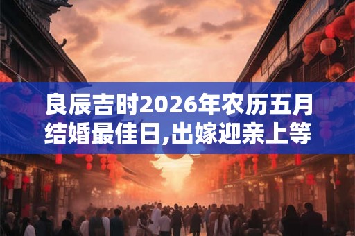 良辰吉时2026年农历五月结婚最佳日,出嫁迎亲上等吉日