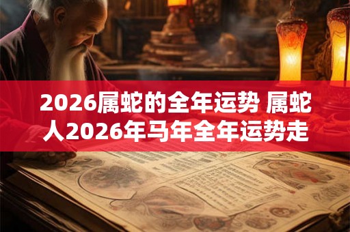 2026属蛇的全年运势 属蛇人2026年马年全年运势走向如何