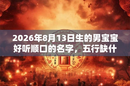 2026年8月13日生的男宝宝好听顺口的名字，五行缺什么？