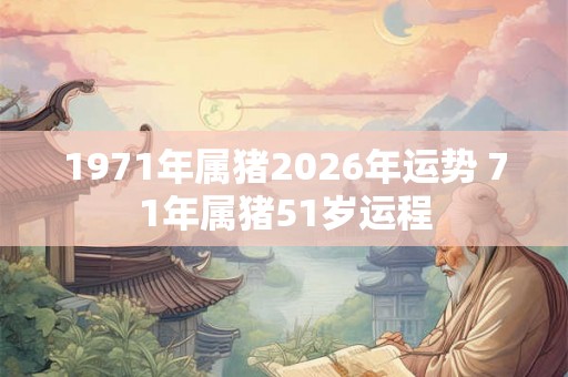 1971年属猪2026年运势 71年属猪51岁运程 1971年属猪2026年运势 71年属猪51岁运程