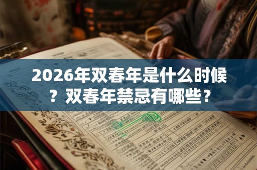 2026年双春年是什么时候？双春年禁忌有哪些？
