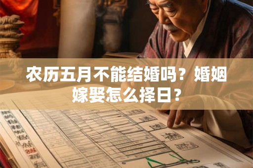 农历五月不能结婚吗？婚姻嫁娶怎么择日？