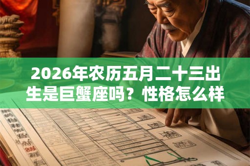 2026年农历五月二十三出生是巨蟹座吗？性格怎么样？