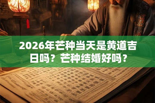 2026年芒种当天是黄道吉日吗？芒种结婚好吗？