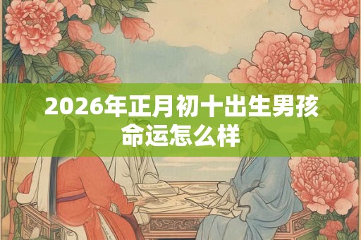 2026年正月初十出生男孩命运怎么样