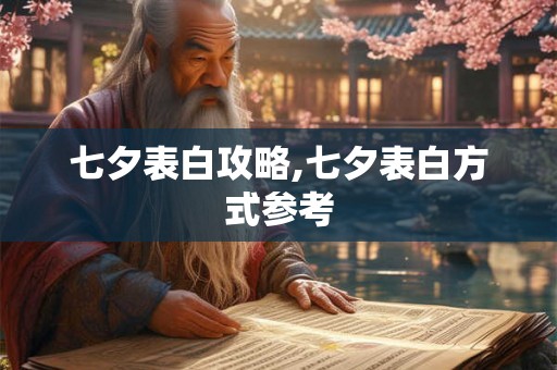 七夕表白攻略,七夕表白方式参考
