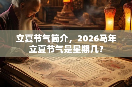 立夏节气简介，2026马年立夏节气是星期几？