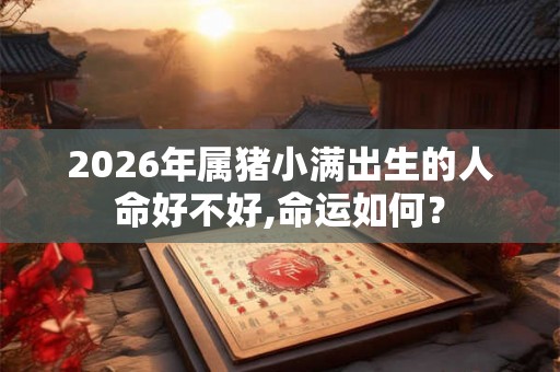 2026年属猪小满出生的人命好不好,命运如何？