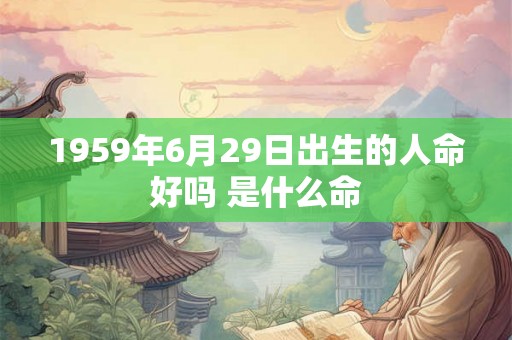 1959年6月29日出生的人命好吗 是什么命