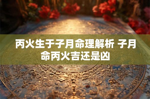 丙火生于子月命理解析 子月命丙火吉还是凶 丙火生于子月命理解析 子月命丙火吉还是凶