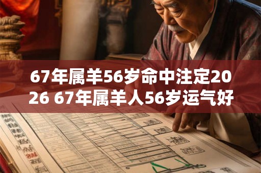 67年属羊56岁命中注定2026 67年属羊人56岁运气好吗