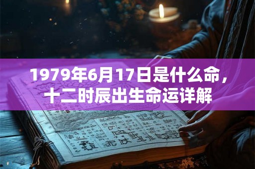 1979年6月17日是什么命,十二时辰出生命运详解 1979年6月17日是什么命,十二时辰出生命运详解