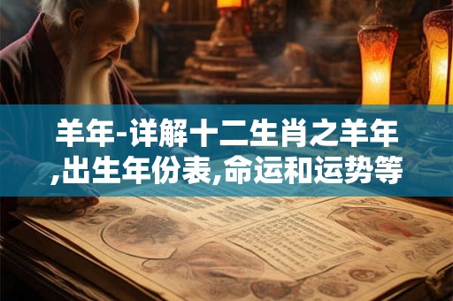 羊年-详解十二生肖之羊年,出生年份表,命运和运势等