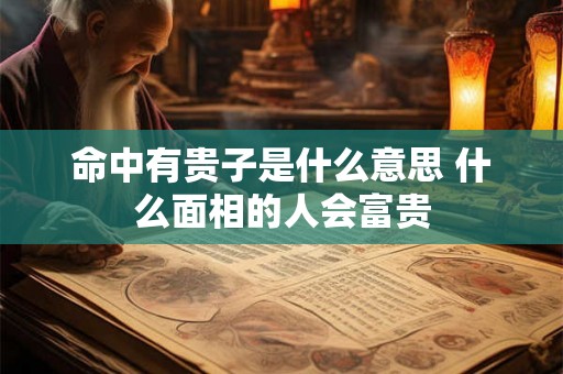 命中有贵子是什么意思 什么面相的人会富贵 命中有贵子是什么意思 什么面相的人会富贵