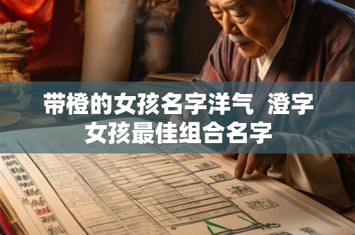 带橙的女孩名字洋气  澄字女孩最佳组合名字