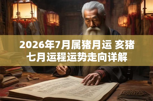 2026年7月属猪月运 亥猪七月运程运势走向详解