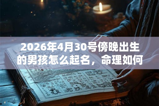 2026年4月30号傍晚出生的男孩怎么起名，命理如何？