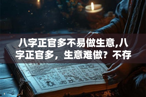 八字正官多不易做生意,八字正官多，生意难做？不存在的！