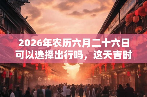 2026年农历六月二十六日可以选择出行吗，这天吉时有哪些？