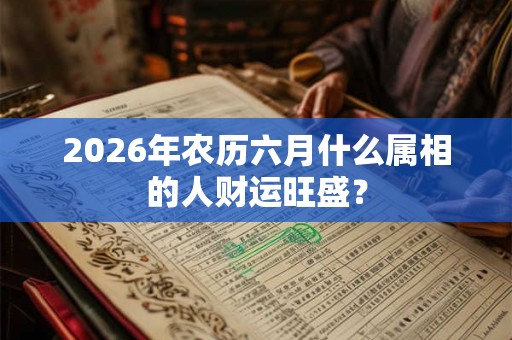 2026年农历六月什么属相的人财运旺盛？