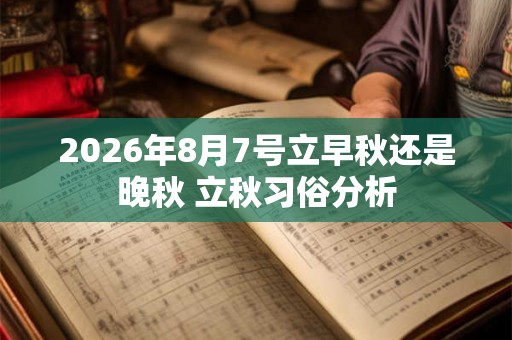 2026年8月7号立早秋还是晚秋 立秋习俗分析 2026年8月7号立早秋还是晚秋 立秋习俗分析