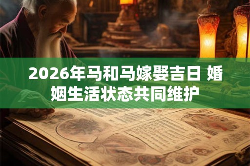 2026年马和马嫁娶吉日 婚姻生活状态共同维护