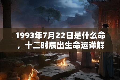 1993年7月22日是什么命，十二时辰出生命运详解