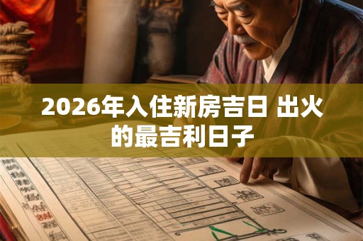 2026年入住新房吉日 出火的最吉利日子