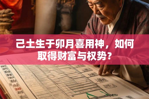 己土生于卯月喜用神，如何取得财富与权势？
