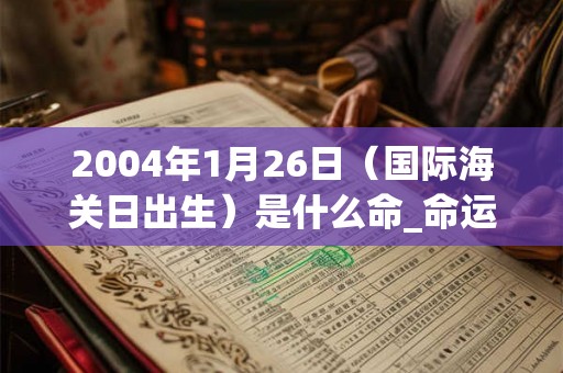 2004年1月26日（国际海关日出生）是什么命_命运如何