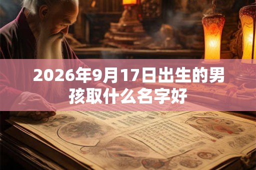 2026年9月17日出生的男孩取什么名字好
