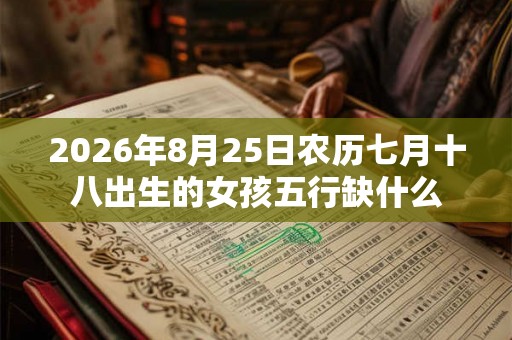 2026年8月25日农历七月十八出生的女孩五行缺什么