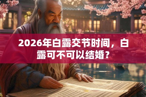2026年白露交节时间，白露可不可以结婚？
