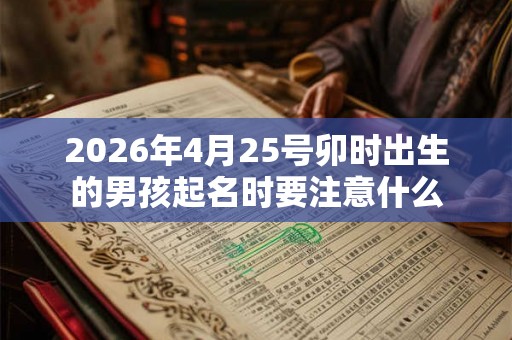 2026年4月25号卯时出生的男孩起名时要注意什么
