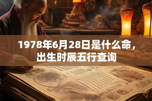 1978年6月28日是什么命，出生时辰五行查询