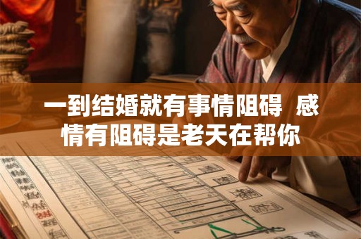 一到结婚就有事情阻碍  感情有阻碍是老天在帮你