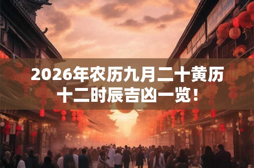 2026年农历九月二十黄历十二时辰吉凶一览! 2026年农历九月二十黄历十二时辰吉凶一览!