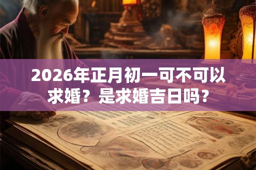 2026年正月初一可不可以求婚？是求婚吉日吗？