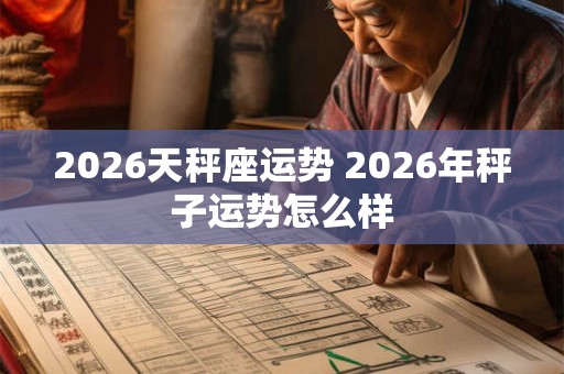 2026天秤座运势 2026年秤子运势怎么样