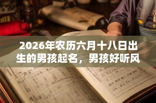 2026年农历六月十八日出生的男孩起名，男孩好听风雅的名字推荐