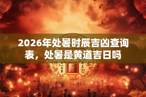 2026年处暑时辰吉凶查询表，处暑是黄道吉日吗