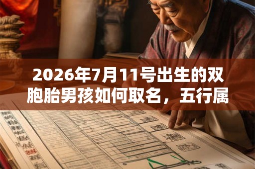 2026年7月11号出生的双胞胎男孩如何取名，五行属什么