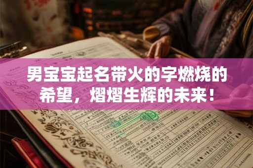 男宝宝起名带火的字燃烧的希望，熠熠生辉的未来！