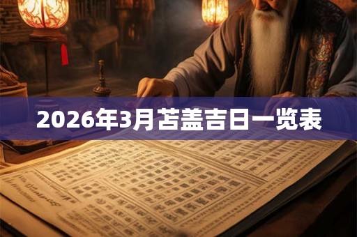 2026年3月苫盖吉日一览表