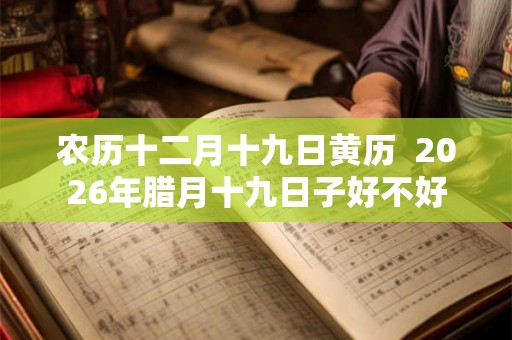 农历十二月十九日黄历  2026年腊月十九日子好不好